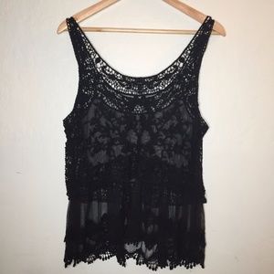 Express Black Lace Tank Top